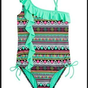 JUSTICE Girls AZTEC Print one piece Swimsuit Sz 12